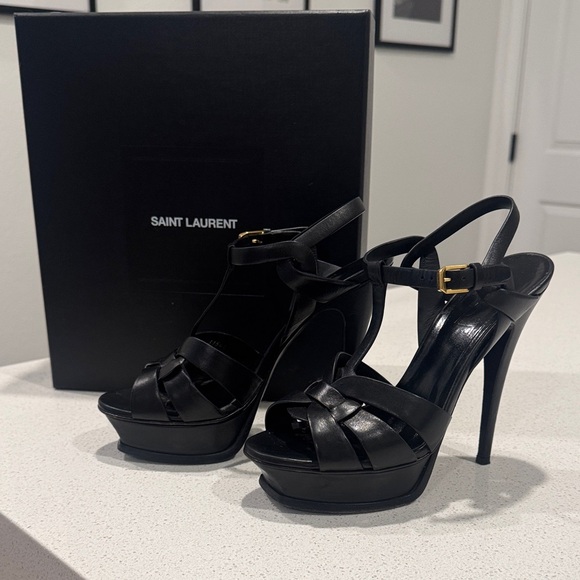 Saint Laurent Black Tribute heels- Size 37 - Picture 1 of 7